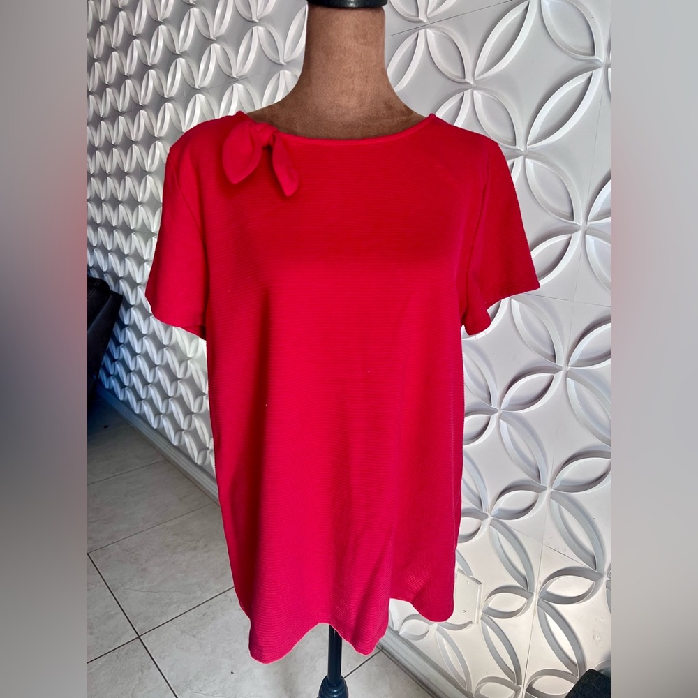 Croft & Barrow Vibrant Red Short Sleeve Top T9